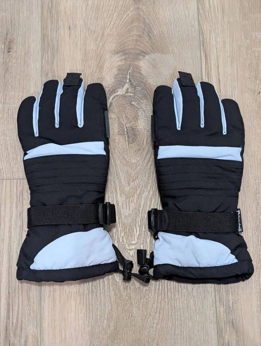 Women's XL Thinsulate 40g Insulated Ski Snowboard Snow Winter Gloves Black Blue